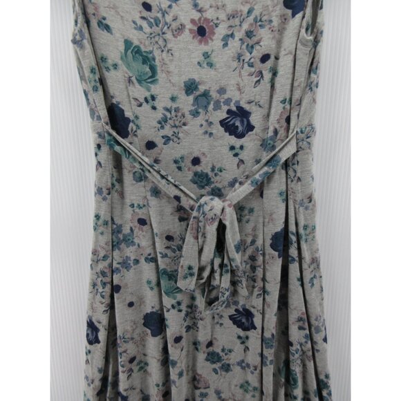 Peruvian Connection Dress Medium Wrap Flare Floral Stretch Belted - Picture 7 of 10